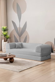 Atelier Del Sofa Legom Eco - Sofá-cama de 3 plazas Gris claro